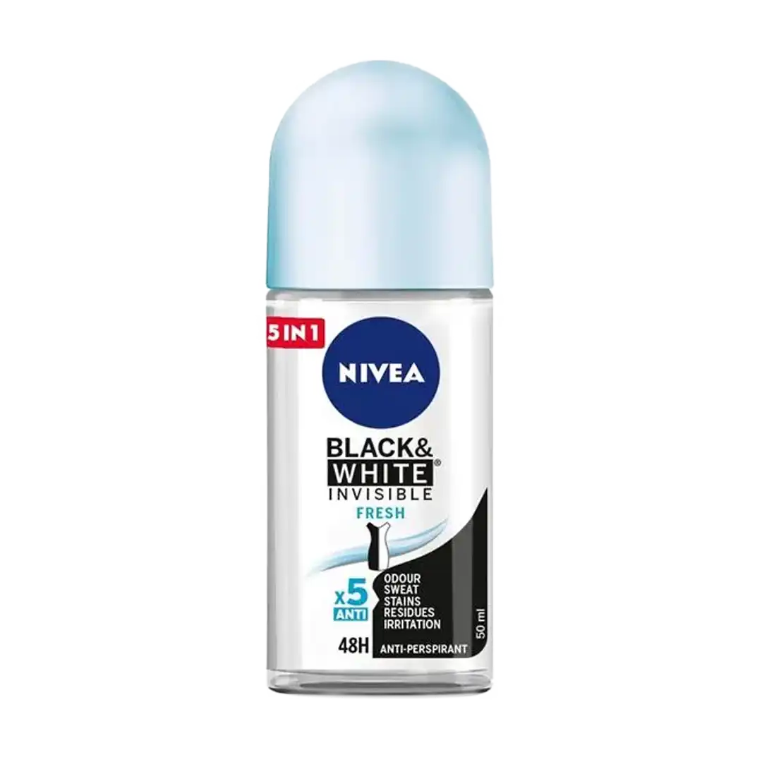 Nivea Black and White Invisible Roll-On Assorted, 50ml