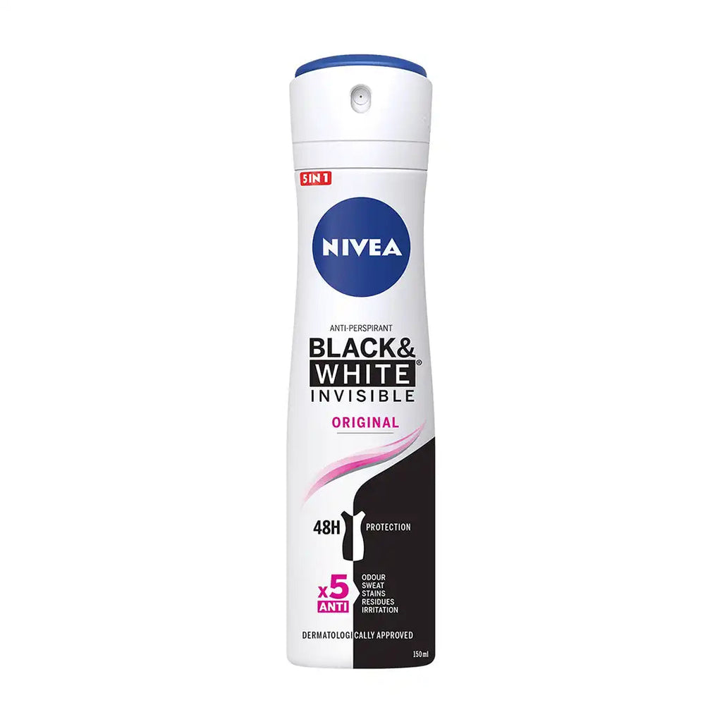 Nivea Black and White Invisible Aerosol 150ml, Assorted