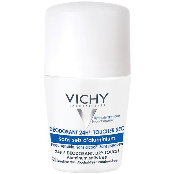 Vichy Deodorant Dry Touch 24hr Reactive Skin Alcohol-Free roll-on, 50ml