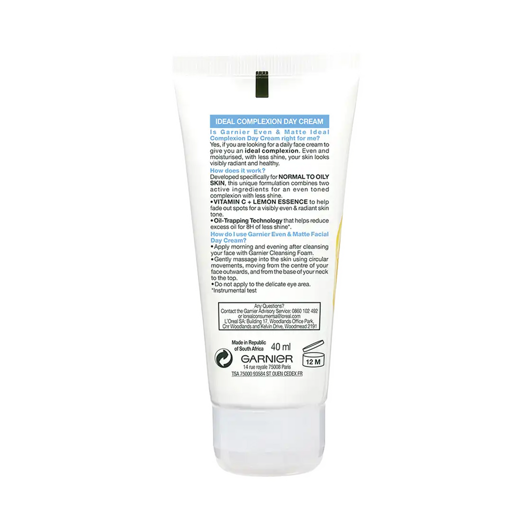 Garnier Even & Matte Normal To Oily Daily Cream, 40ml