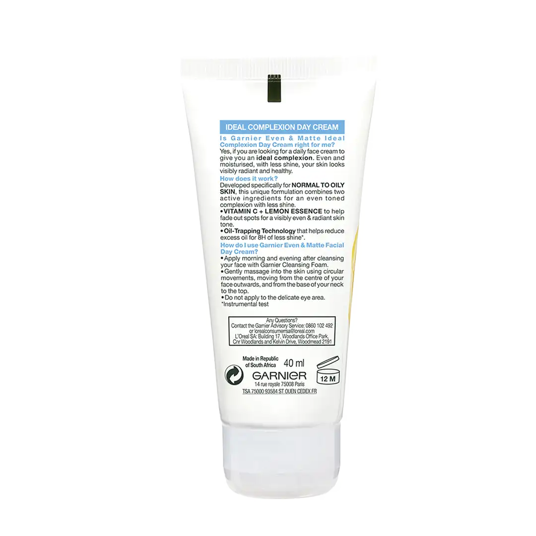 Garnier Even & Matte Normal To Oily Daily Cream, 40ml