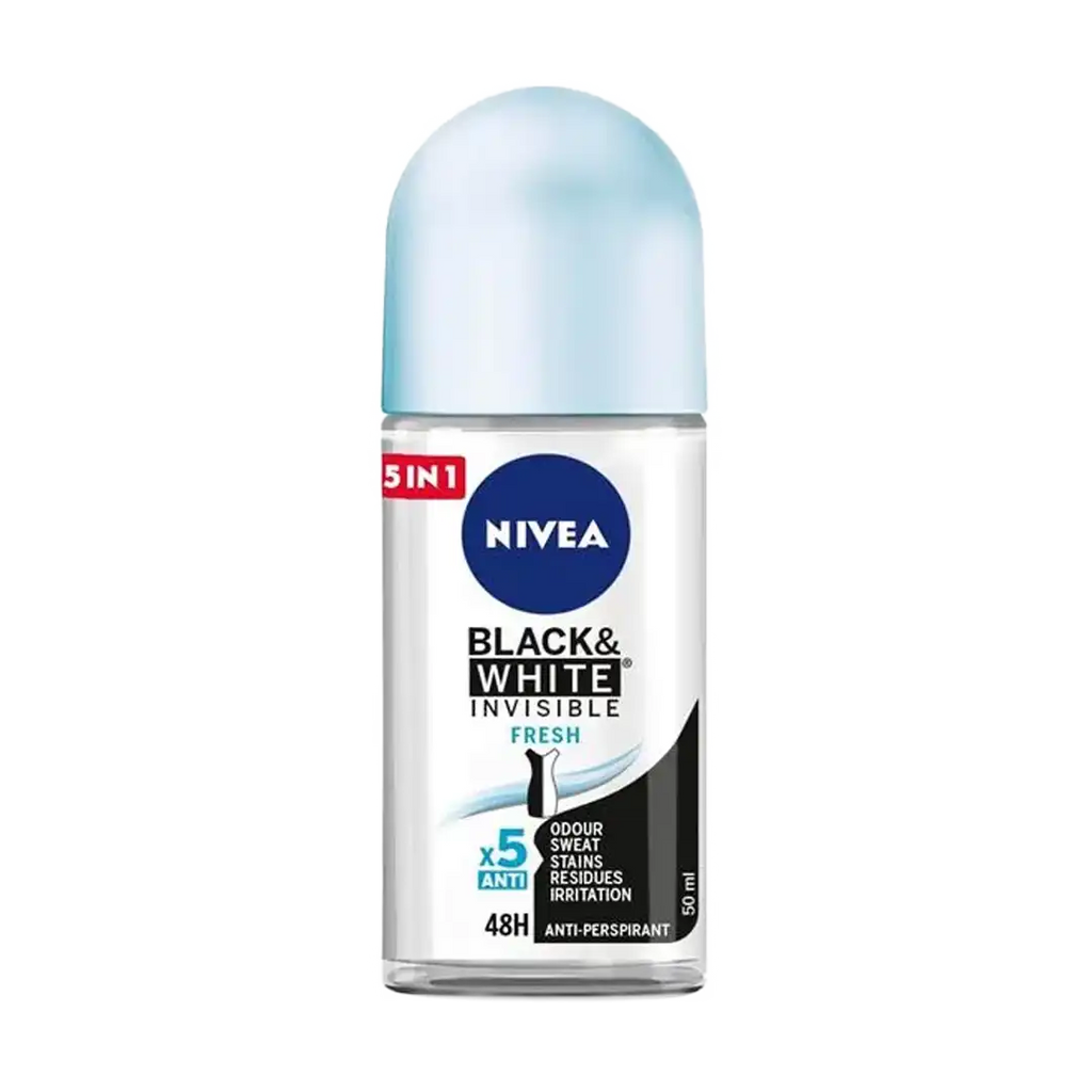 Nivea Black and White Invisible Roll-On Assorted, 50ml