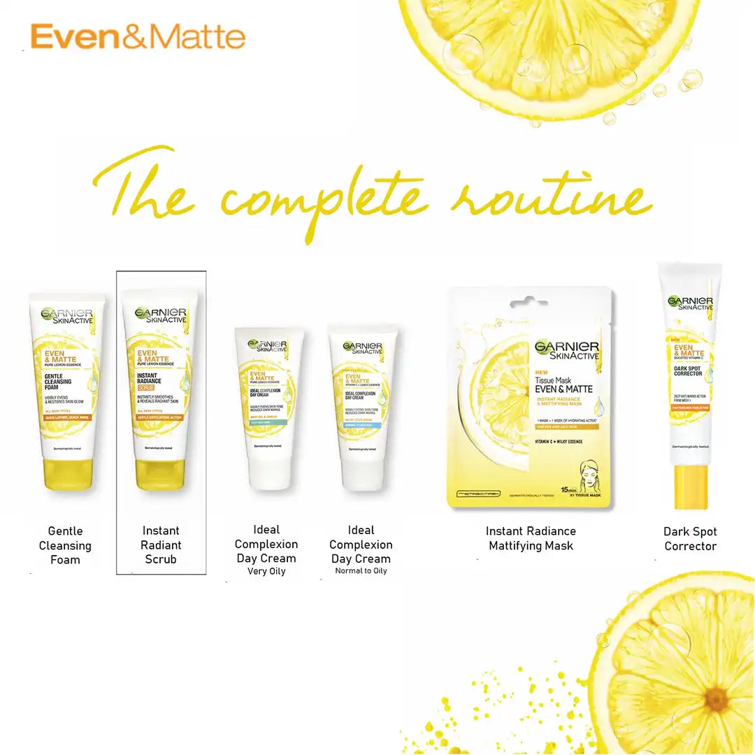 Garnier Even & Matte Instant Radiance Scrub, 100ml