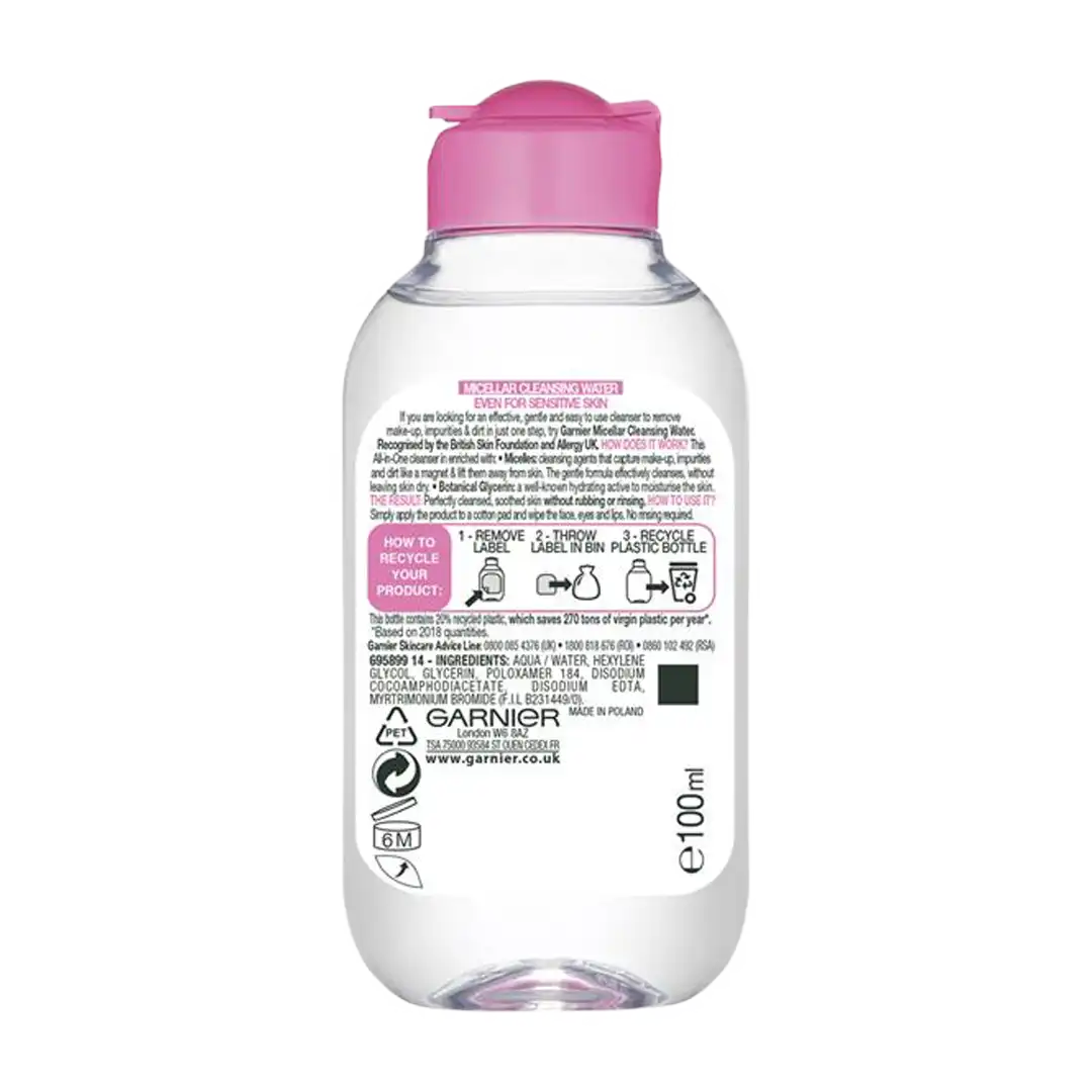 Garnier Sensitive Micellar Cleansing Water, 100ml