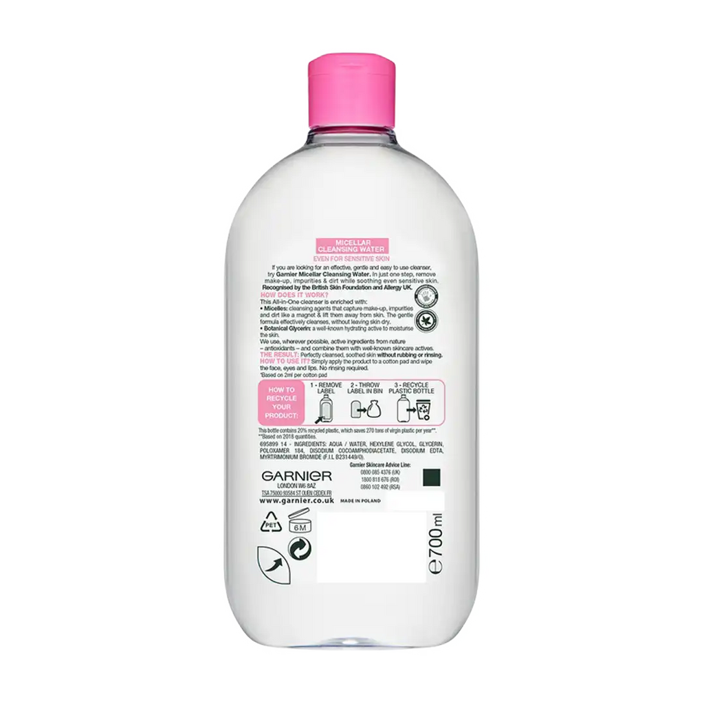 Garnier Micellar Cleansing Water For Sensitive Skin, 700ml