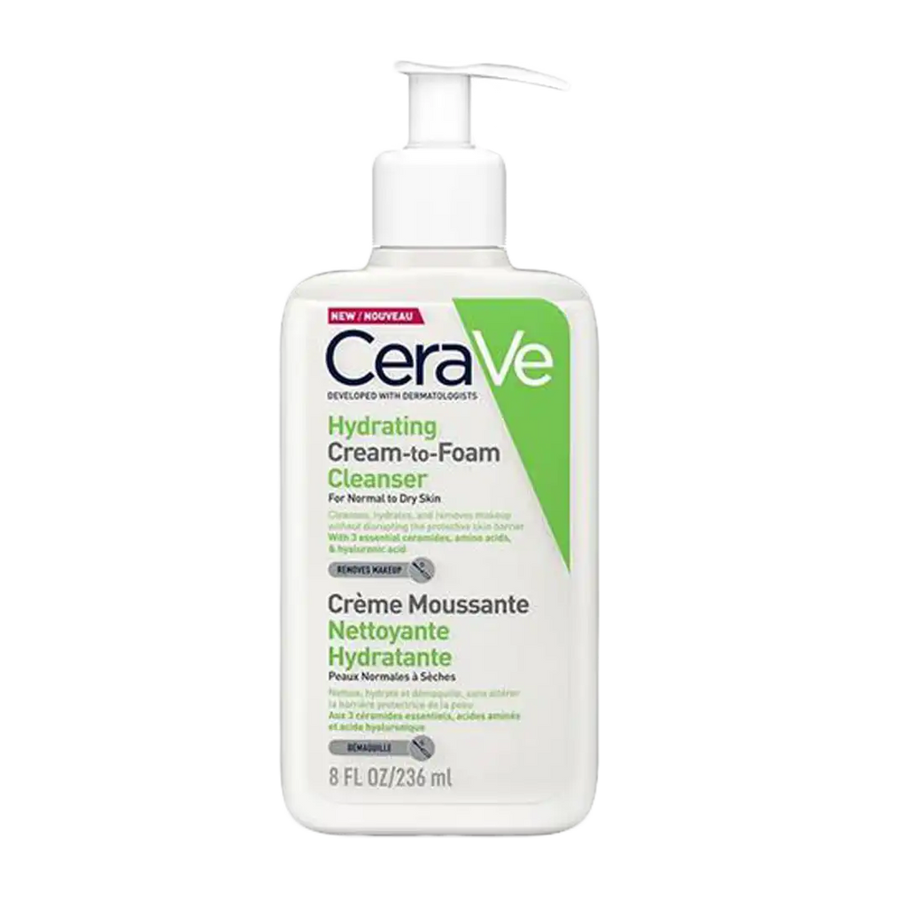 CeraVe Hydrating Cream-to-Foam Cleanser For Normal To Dry Skin, 236ml