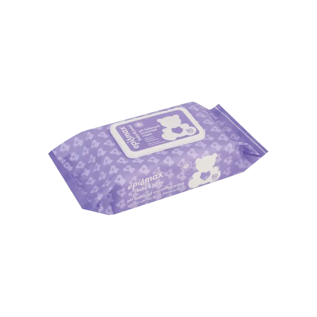 Epi-Max Baby & Junior Unscented Wipes, 80's
