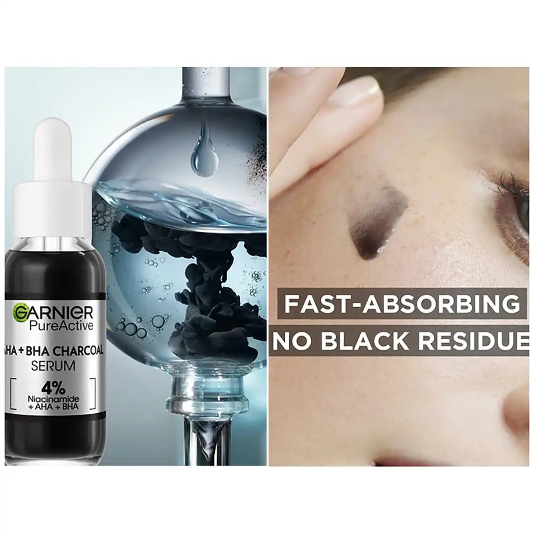 Garnier Pure Active Aha Bha Charcoal Serum, 30ml