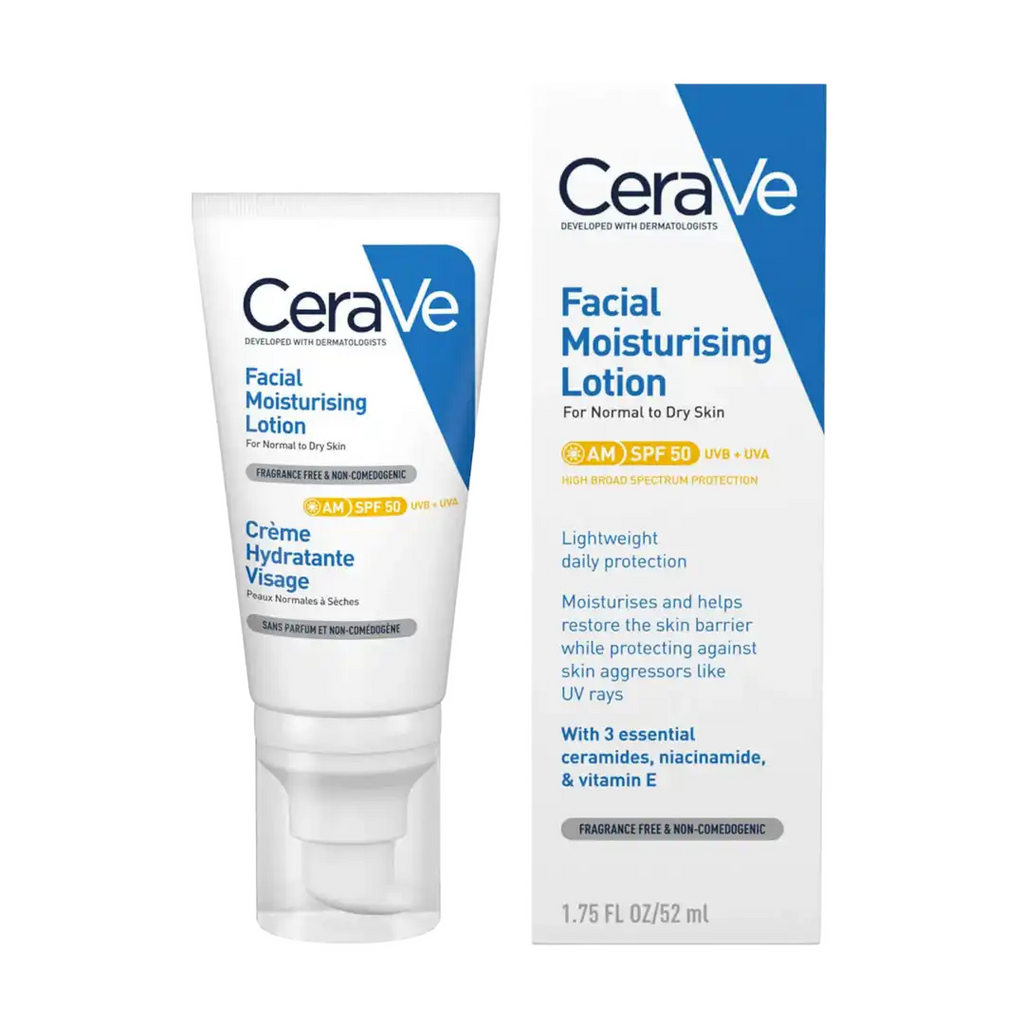 CeraVe Morning Cleanse and Protect Duo for Oily Skin, Cleanser with Niacinamide and Moisturiser with SPF 50 and Hyaluronic Acid