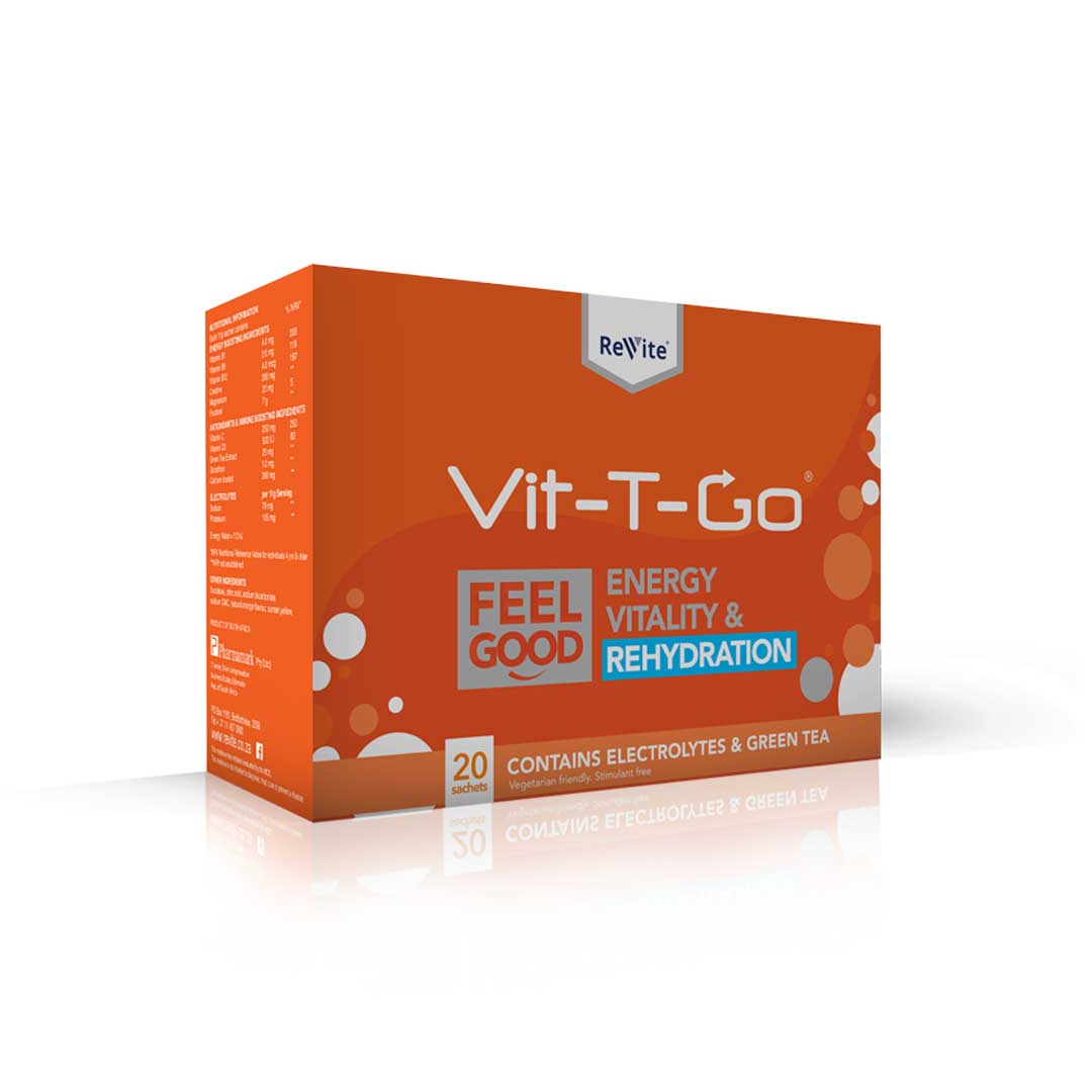 Revite Vit-T-Go Energy and Vitality Sachets, 20's