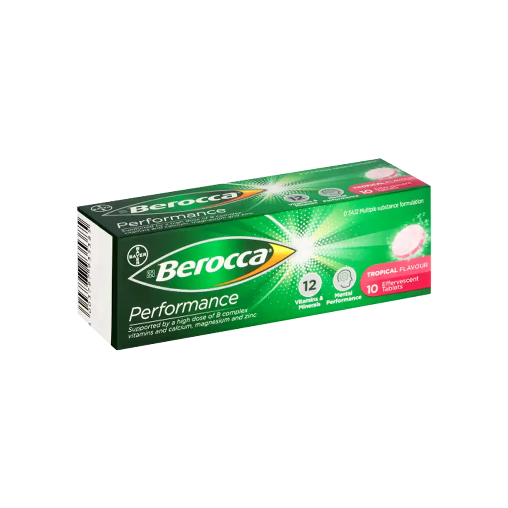 Berocca Performance Tropical Effervescent Tablets, 10's