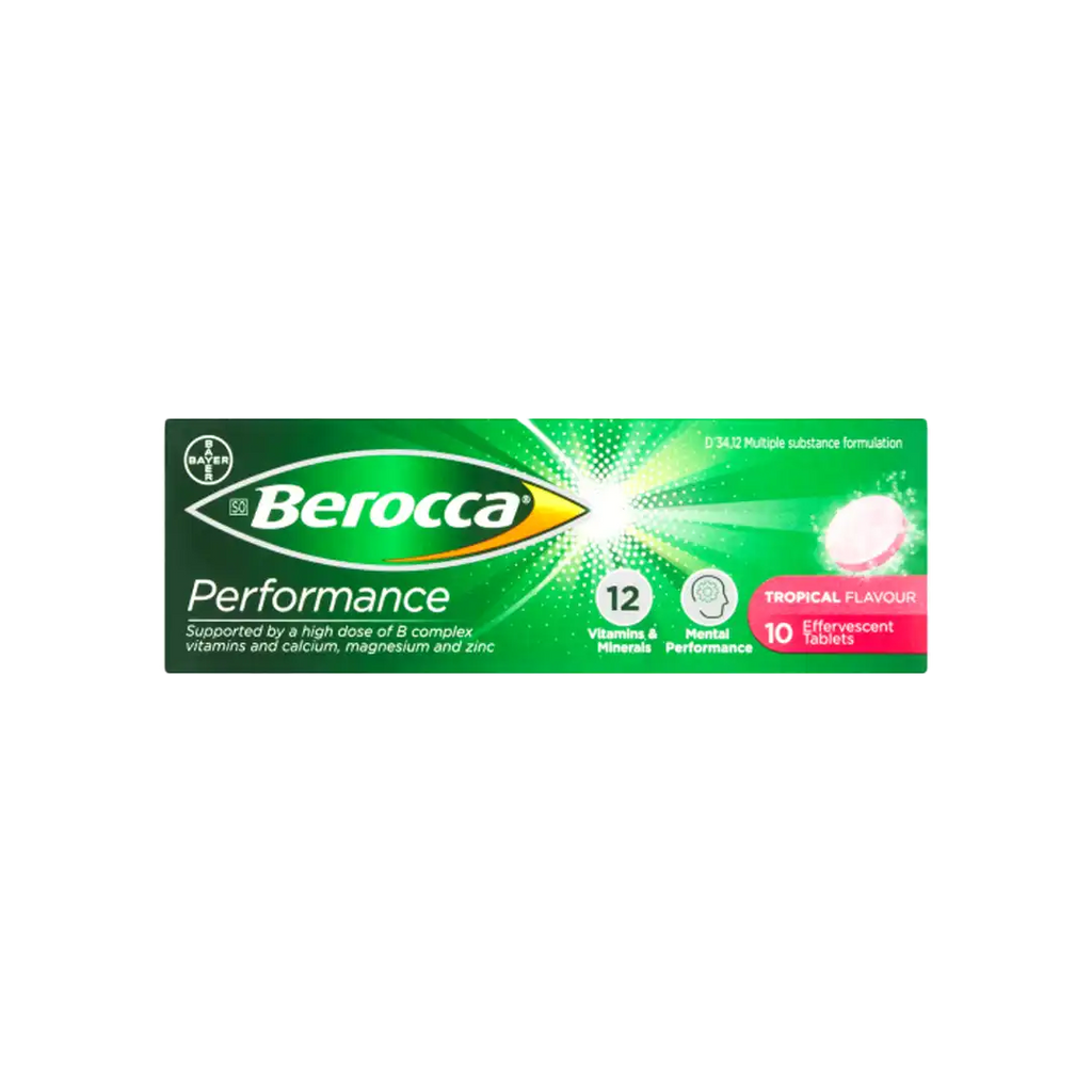 Berocca Performance Tropical Effervescent Tablets, 10's