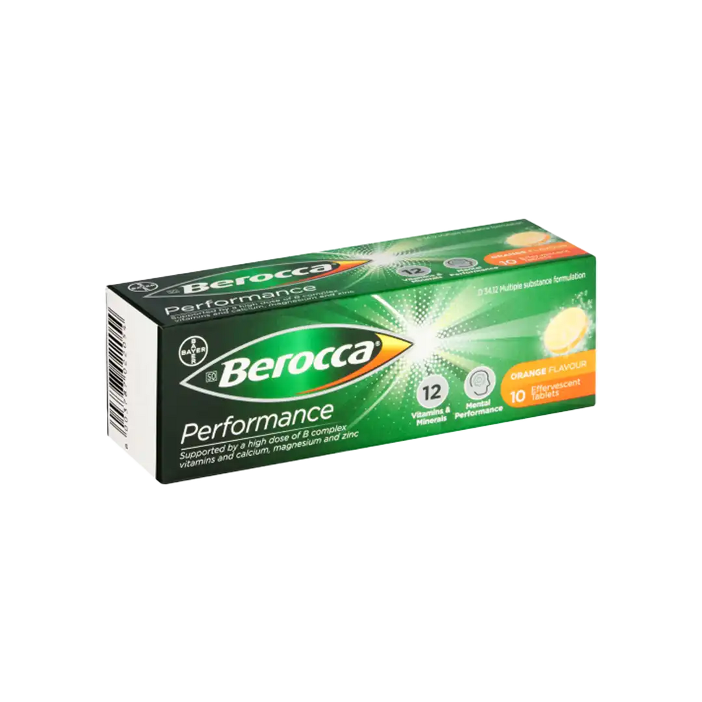 Berocca Performance Orange Effervescent Tablets, 10's