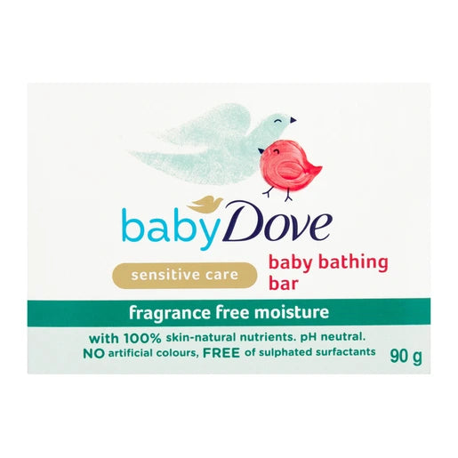Baby Dove Sensitive Care Fragrance Free Moisture Soap Bar, 90g
