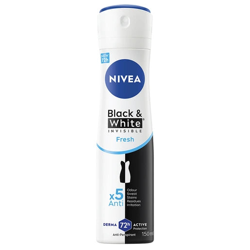 Nivea Black and White Invisible Aerosol 150ml, Assorted