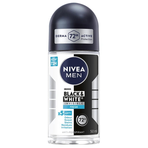 Nivea Men Black and White Invisible Fresh Roll-On, 50ml