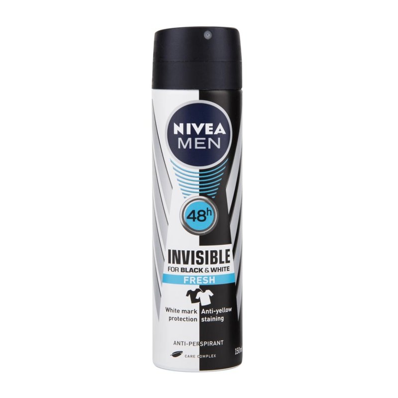 Nivea Men Black and White Invisible Aerosol 150ml, Assorted